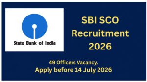 SBI SCO Recruitment 2026, Apply online for 49 Law Officer