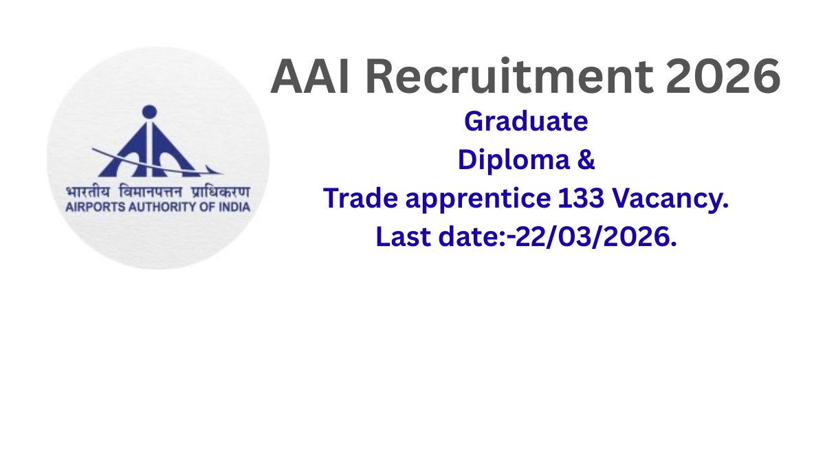 AAI Recruitment 2026. Graduate , Diploma & Trade Apprentice 133 Vacancy.