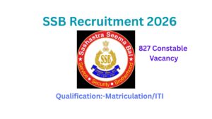 SSB Recruitment 2026, 827 Constable Latest Vacancy.