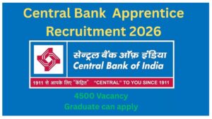Central Bank Apprentice Recruitment 2026 Notification out for 4500 Vacancy | Apply online.